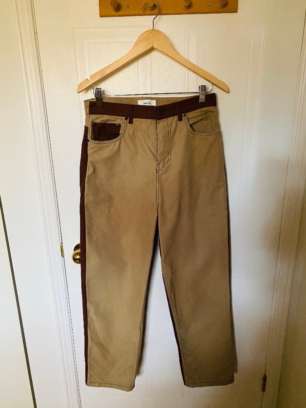 KOTN Indus 2-Tone Pant in Dune/Umber (100% Cotton) - Picture 2 of 4